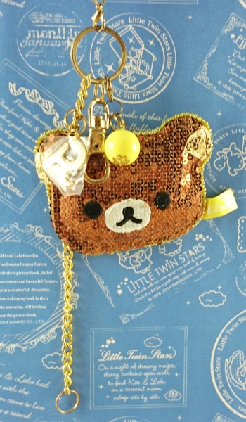 【震撼精品百貨】Rilakkuma San-X 拉拉熊懶懶熊~手機吊飾 亮片 臉