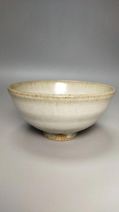 日本帶回青龍窯殘雪抹茶碗平清水燒全品原盒帶瓷器老物件收藏【二手