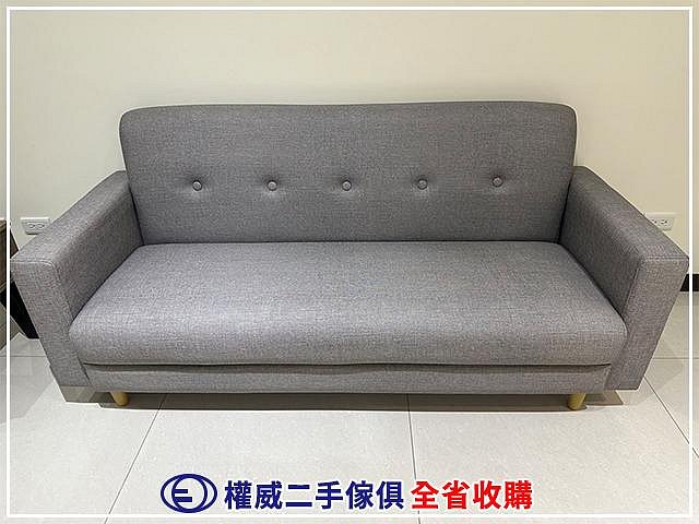 台中權威二手家具 灰色貓抓皮三人座沙發(全新) ▪ 淡水中古傢俱家電回收布沙發L型沙發木製沙發牛皮沙發藤編沙發貴妃椅躺椅