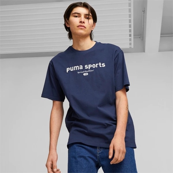 PUMA 短T 流行系列 P.TEMA 深藍 圖樣LOGO 短袖 T恤 男 62131615