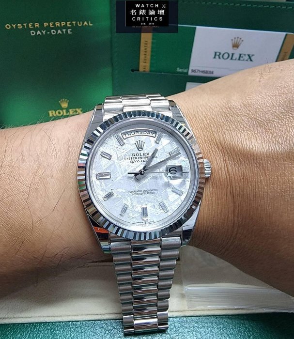 ROLEX 228239 勞力士 DAY-DATE II 白K金 隕石面 鑽石 41mm 19年 98新