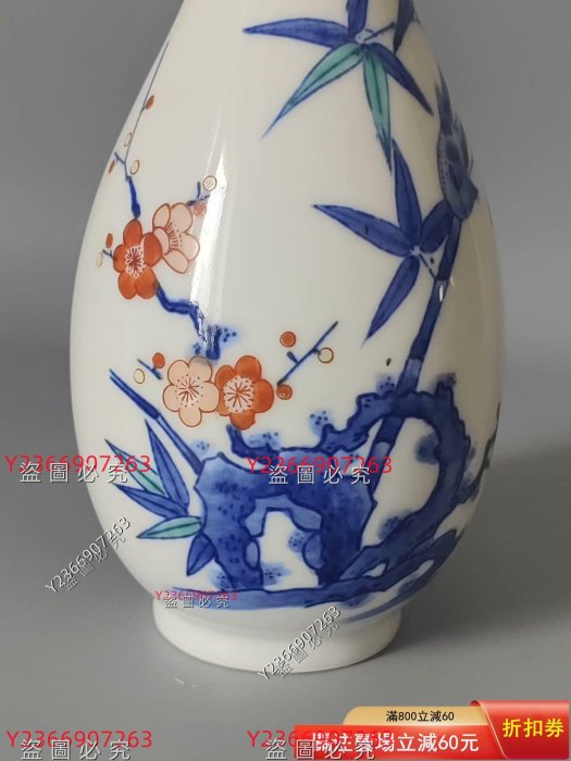 二手】中古回流：日本中古鍋島燒古美術花瓶色鍋島花瓶名匠雅山手作手繪