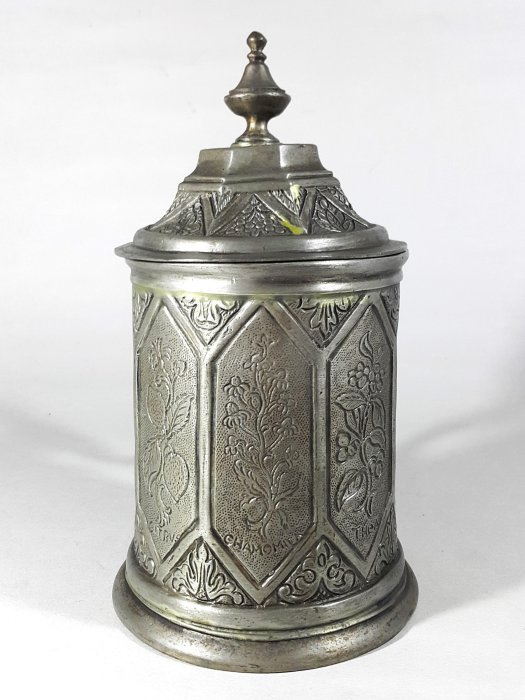 1644 純錫製 岡本謹製　古錫瓶子一対　酒器　32cm 時代物 1644 純錫製 岡本謹製 古錫瓶子一対 酒器 32cm 時代物
