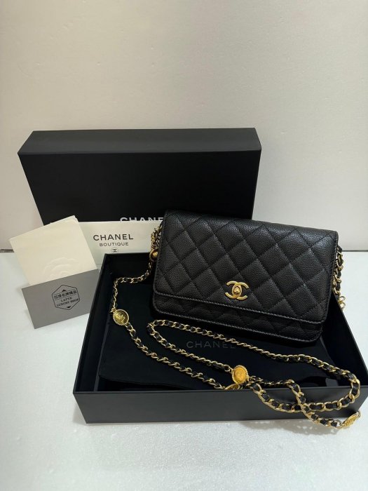 【拉堤名牌精品】CHANEL WOC 斜背包/側背包/鍊包/金幣包 AP3113 9成新