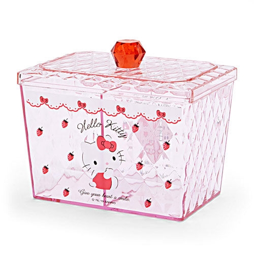 【震撼精品百貨】Hello Kitty 凱蒂貓~Sanrio HELLO KITTY寶石風分格收納盒(草莓)#82760
