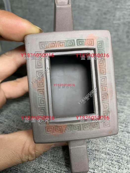 3085全手工老壺四方紫砂壺140CC 編號：3085 全手工羨古款式民國大家