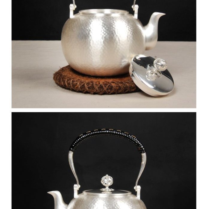 S06723【池田製 純銀】茶托子 五客　茶道具　251g 共箱 JU JIA JIA 居家家汝窯功夫茶具套裝茶盤辦公室喝茶陶瓷茶具組泡茶