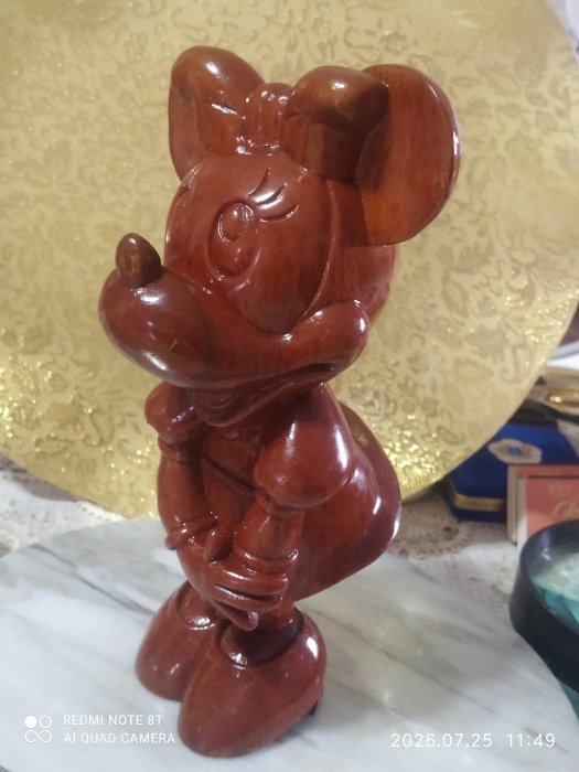 實木雕米妮（迪士尼 台灣授權）