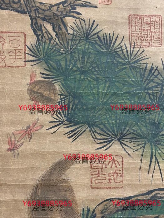 代號TZ279《郎世寧動物》三尺中堂手繪作品畫心材質：宣紙裝裱尺寸：長