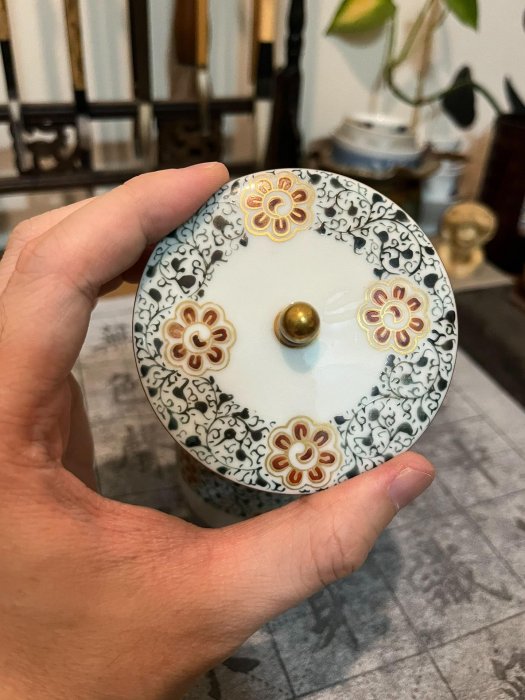 嚴選日本明治時期古九谷陶瓷客杯老窯匠谷口駒吉手造高溫柴燒茶杯收藏級