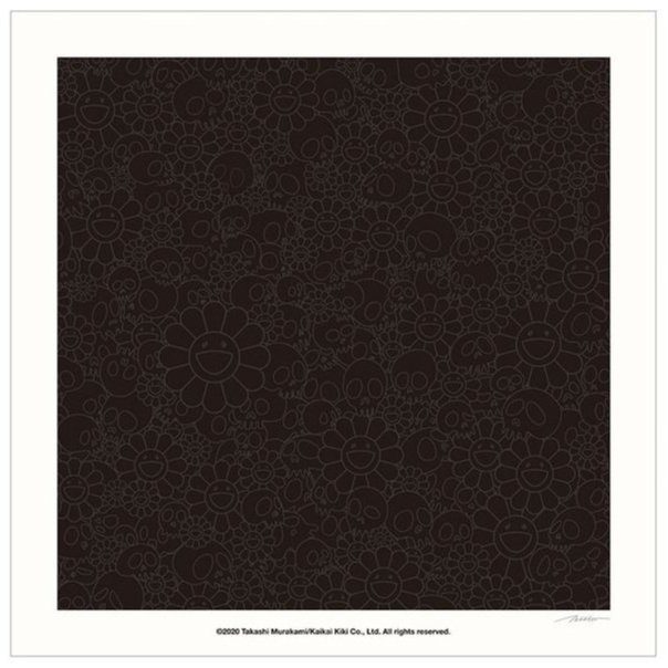 村上隆 シルクスクリーン black flowers skulls square 村上隆 シルクスクリーン black flowers skulls square 【公式通販】