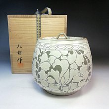 S781水指『唐草中葉』『黃仁哲』共箱茶道具| Yahoo拍賣