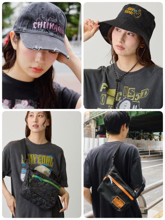 亮亮☆🇯🇵吉伊卡哇ちいかわ 街頭風 刺繡 搖滾 兔兔 多喝水 棒球帽 休閒帽 漁夫帽 斜背包 尼龍包