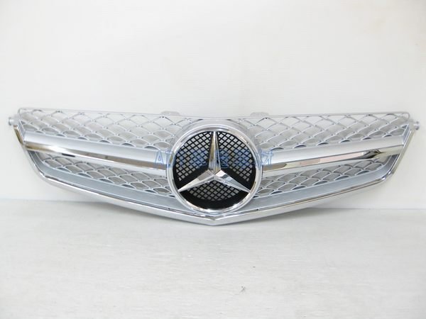 ~~ADT.車燈.車材~~賓士BENZ W204 正 C63 專用單線亮銀網狀水箱罩附原廠大燈標誌