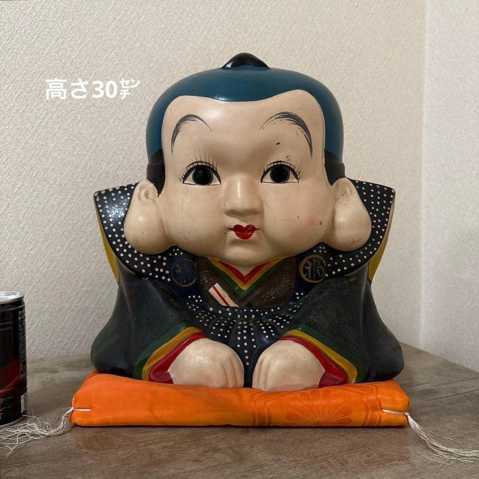 時代福助人形　縁起　手描き　招福置物　珍品〈検 招き猫　こけし　七福神　常滑焼 時代福助人形縁起手繪招福置物珍品〈檢招き貓こけし七福神常滑燒