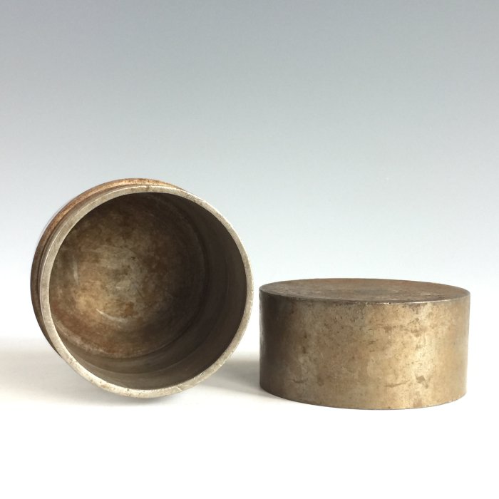 錫　茶筒 錫 茶筒 白吹雪加工 200g [No.11-2]｜薩摩錫器工芸館