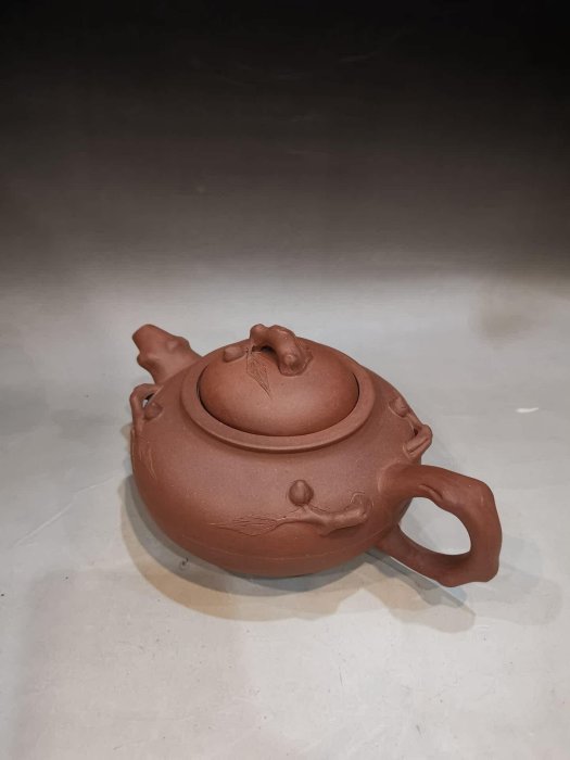嚴選文革風桃形紫砂茶壺直徑20公分高9.3公分收藏推薦文革茶具| Yahoo拍賣