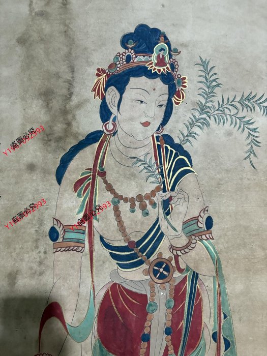 編號AK一164精品四尺帶書中堂畫張大千人物手繪之作實物攝—圖—物材質