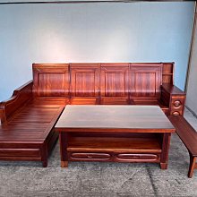 【新竹2手家具】推薦永茂二手傢俱家電*A062602*桃花心木L型沙發(左右可換)*客廳傢俱 木沙發 貓抓皮 皮沙發 歐式沙發 貴妃椅 吊籃椅 腳椅 休閒家具