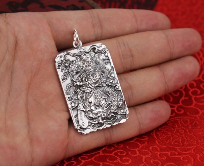 現貨佛牌武財神關公龍牌No.27】999純銀足銀項鍊掛件吊墜避邪轉運霸氣