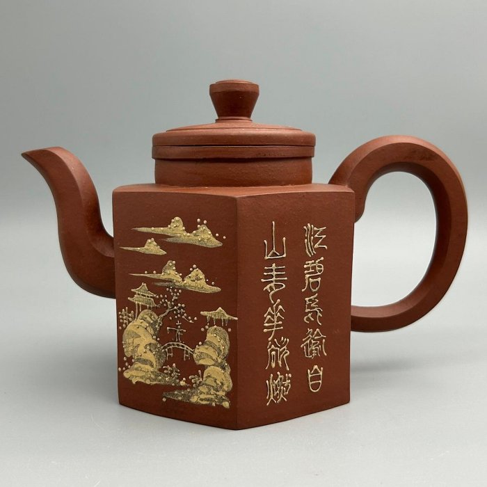 宜興老紫砂 六方壷　早期単孔壷精品 邵元亭製 3cc9dae718f9a24bb9866921c1ed63