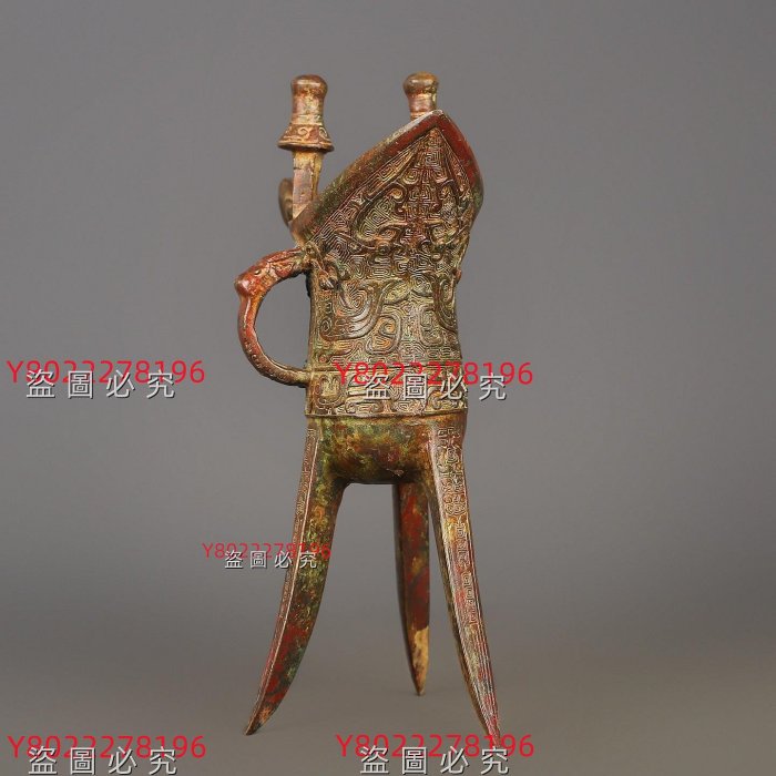 西周_青銅鳳鳥紋爵杯重1500克，長21厘米，高29厘米舊藏收藏古玩【老王