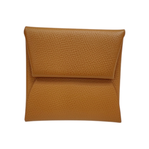 HERMES 愛馬仕 金棕色 Epsom牛皮 Bastia 零錢包 銀扣 C刻 H041054CK 【二手名牌BRAND OFF】