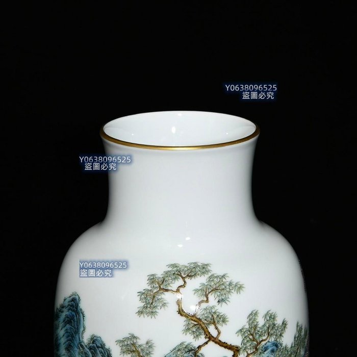 清乾隆琺琅彩泛舟煮茶圖瓶，高31.8cm直徑17cm，編號39 粉彩琺瑯彩青花