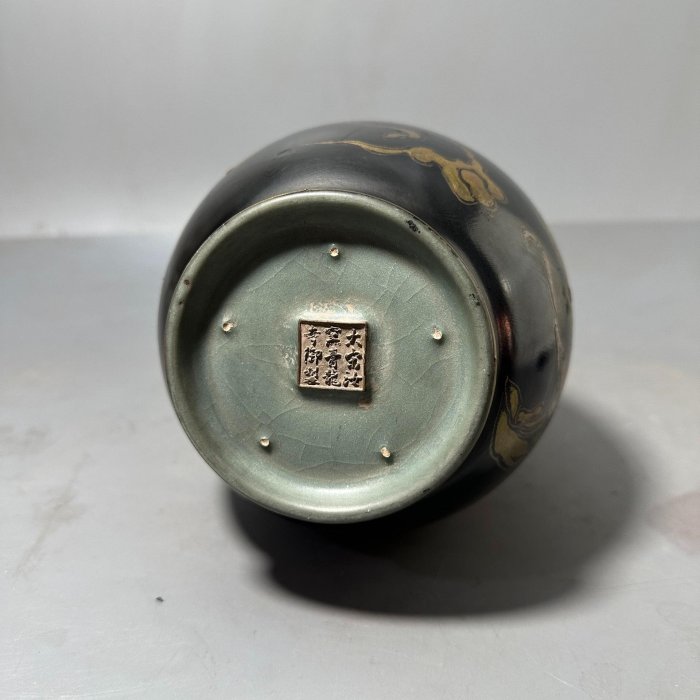 嚴選宋代汝窯黑釉描金青龍寺御制瓷器，高檔古瓷收藏推薦宋汝窯黑釉描金