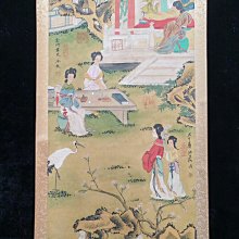 嚴選舊藏仇英款精品純手繪人物小五尺中堂仕女圖卷軸字畫一幅字畫宣紙軸