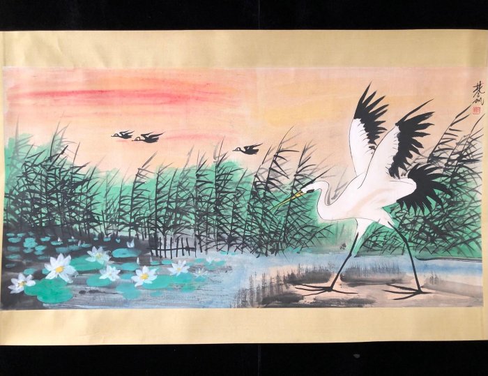 25【林風眠】風景，橫幅四尺手繪作品，裝裱尺寸：184*86cm左右，畫芯