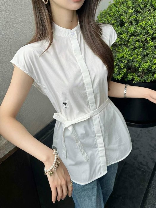 迪奧 Dior 小蜜蜂 刺繡 短袖 襯衫