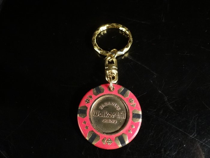 古玩軒~韓國 PARADISE WALKER HILL CASINO籌碼造型鑰匙圈 (非胸章.徽章.紀念章)DEF487