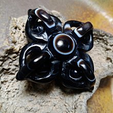 鏤雕十字金剛鈴杵天眼珠項墜Ben-73天然本色西藏九眼頁岩石原礦天珠、純