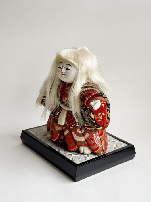 嚴選日本歌舞伎人形，做工精緻，鏡獅子擺件尺寸15x14.6cm，中古木盒