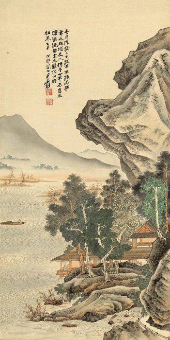 張大千国画“竹林七賢”骨董山水画 張大千国画“竹林七賢”骨董山水画