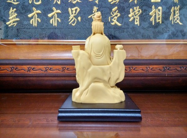 靜福緣】精品冷陶製『自在觀音(3寸6)』 總高11.8cm 觀世音菩薩觀自在神