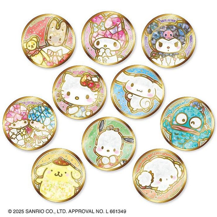 ＊日式雜貨館＊日本限定 限量款 三麗鷗金徽章 三麗鷗角色盲盒金徽章 限量款套組 10入 全款各1入 全系列角色款 收藏品