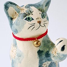 今田香「貓の青花」陶蕓家招福貓日本貓展招財貓貓器青花染付手繪瀨戶燒