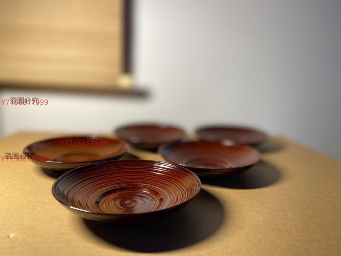 京都名匠鈴木表朔作の一閑塗茶托5客漆器茶道具古美術サイズ(約)徑13.5