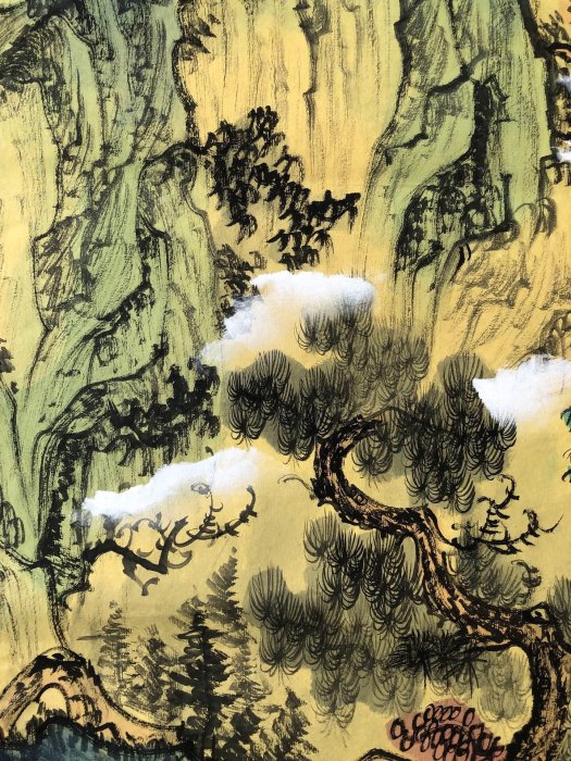 Z406【黃賓虹】山水，三尺豎幅純手繪作品尺寸約：96*61厘米未裝裱，1