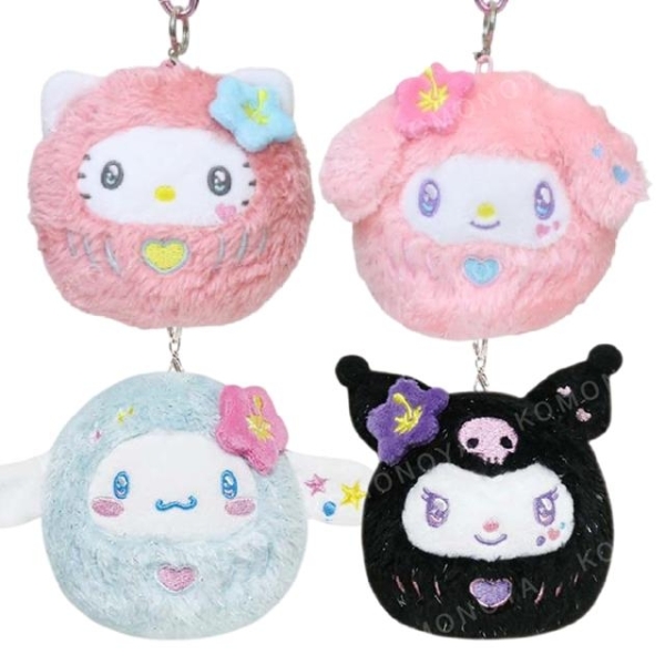 小禮堂 Sanrio 三麗鷗 絨毛玩偶吊飾 (達摩款) Kitty 漢頓 大耳狗 美樂蒂