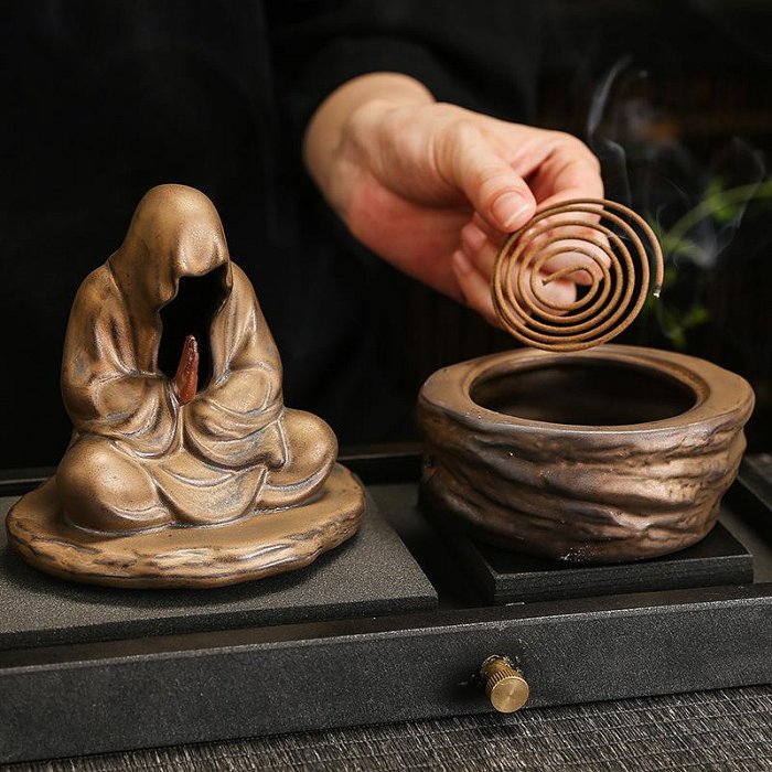 禅意香炉 茶道具 香道具 工芸品 美術品 置物 新品 磁器 九尾狐香炉 禅意薫香炉 茶道具 香道具 装飾品 工芸品