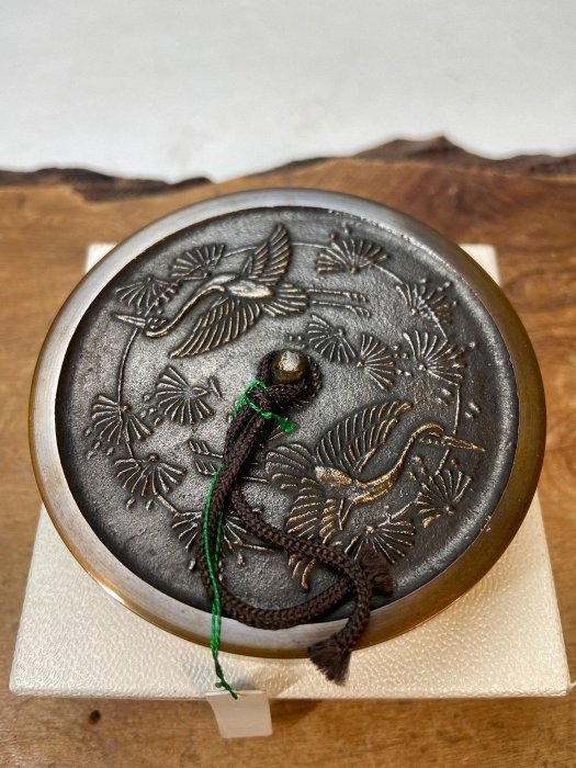日本昭和時代純銅精工印泥盒朱肉入百年老朱砂印泥純銅金工精品失蠟法精