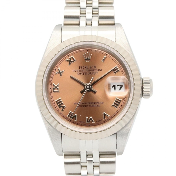 ROLEX 勞力士 Lady-Datejust 26 腕錶 69174 粉色錶面 18K白金 不鏽鋼 【二手名牌BRAND OFF】