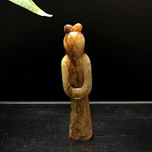 中古 和田玉 漢風人物首彫刻 玉人頭部 手把件 CL0084 漢代玉人古玉人，玉料超級純！漢代的玉器在琢玉的技法和造型上是不斷的