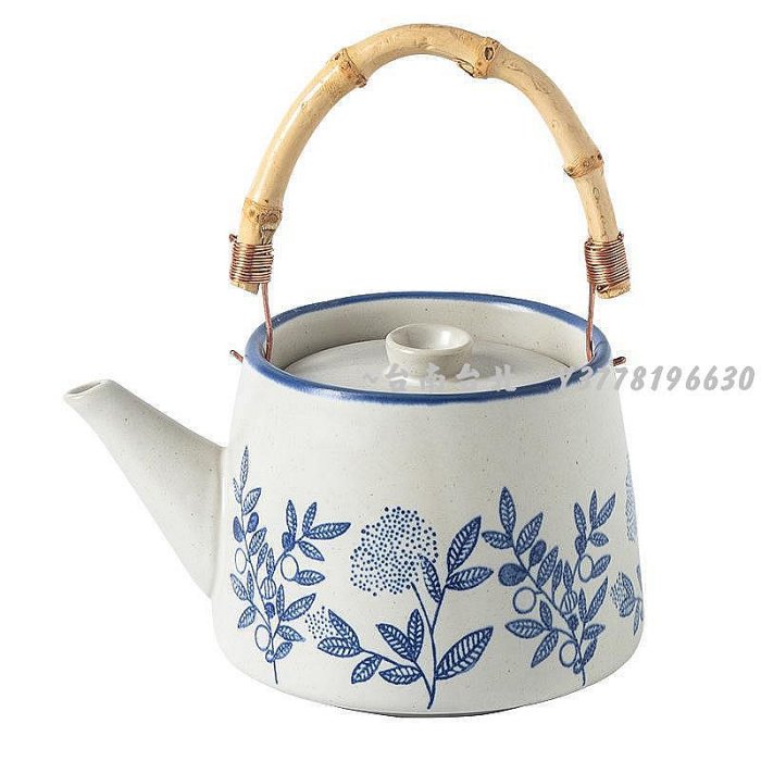 日式提梁茶壺500m精選l家用冷水壺復古粗陶茶具餐廳商用泡茶壺帶水杯