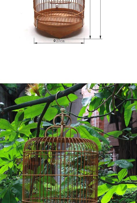 野比店長推薦~【木質鳥籠】高鳥籠01水鶇手工鳥籠裝飾水駒水鶇海底藤雜