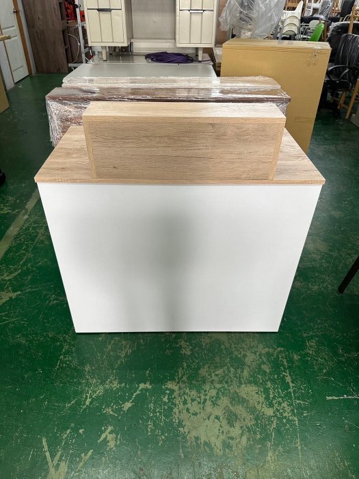 吉田二手傢俱❤全新3尺白色多功能桌 櫃台 收銀櫃檯 吧檯桌 櫃臺 前台櫃 吧檯 接待台