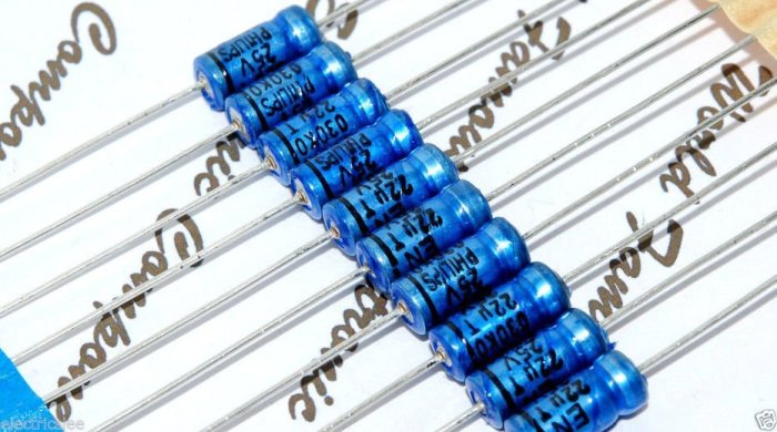 BC (飛利浦PHILIPS) 030 AS 22uF 25V  臥式電解電容 4.5x10mm 1顆1標